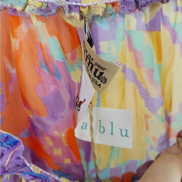 Show Me Your Mumu Aztec Off The Shoulder Shear Women's Nwt Purple Yellow Size Sm - Picture 6 of 10